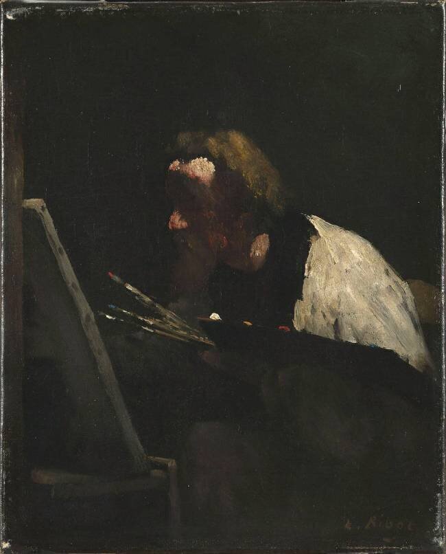 Artiste à son chevalet Théodule Ribot