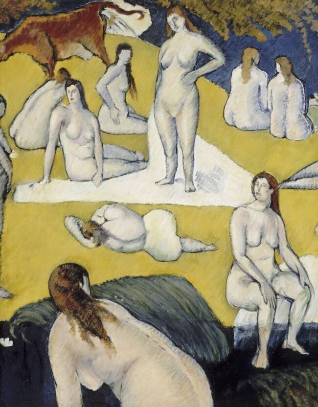 Baigneuses à la vache rouge Emile Bernard