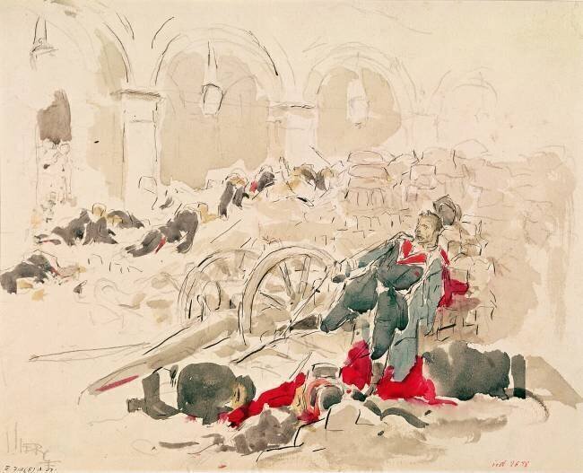 Barricade on the Rue de Rivoli during the Paris Commune Daniel Vierge