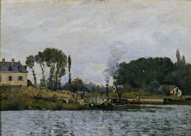 Bateaux à l'écluse de Bougival Alfred Sisley