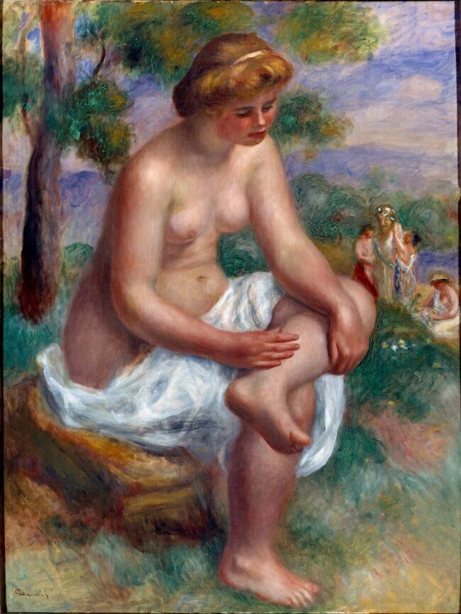 Bather sitting in a landscape called Eurydice Auguste Renoir