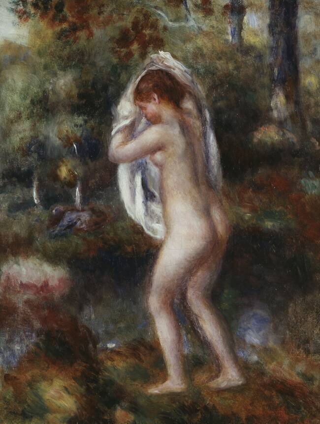 Bather Undressing Auguste Renoir