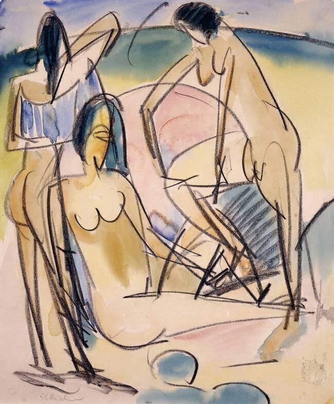 Bathers on the Shore, at Fehmarn Ernst Ludwig Kirchner