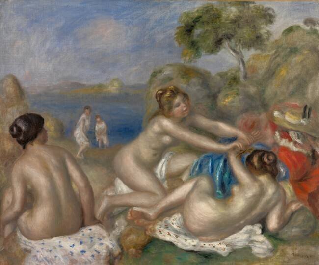 Bathers Playing with a Crab Auguste Renoir