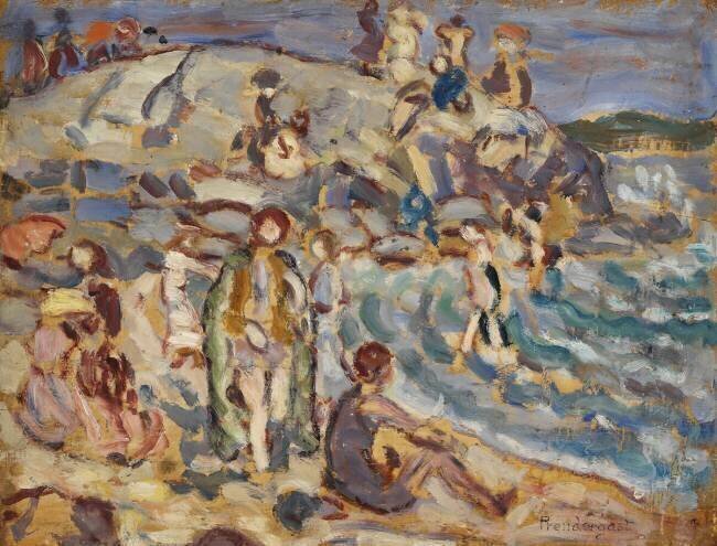 Beach Scene and Hill Maurice Brazil Prendergast