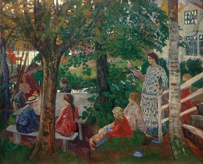 Birthday party in the parish garden Nikolai Astrup