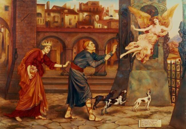 Blindness and Cupidity Chasing Joy from the City Evelyn de Morgan