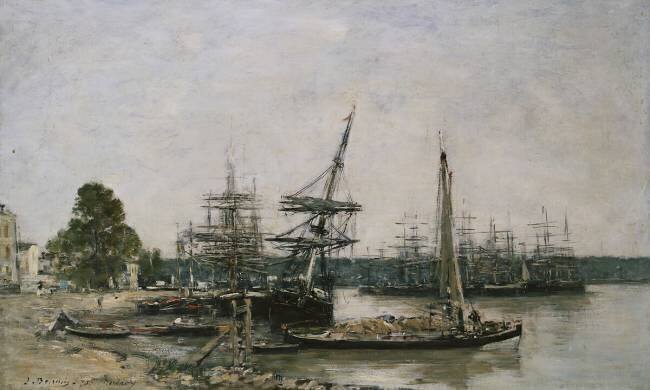 Boat Moorings on the Garonne Eugène Boudin