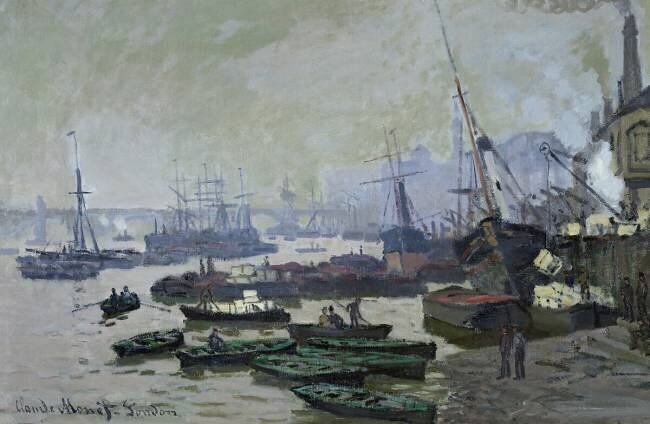 Boats in the Pool of London Claude Monet