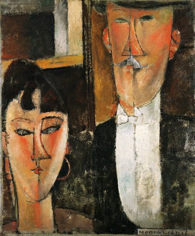 Bride and Groom - Peinture de Amedeo Modigliani Amedeo Modigliani