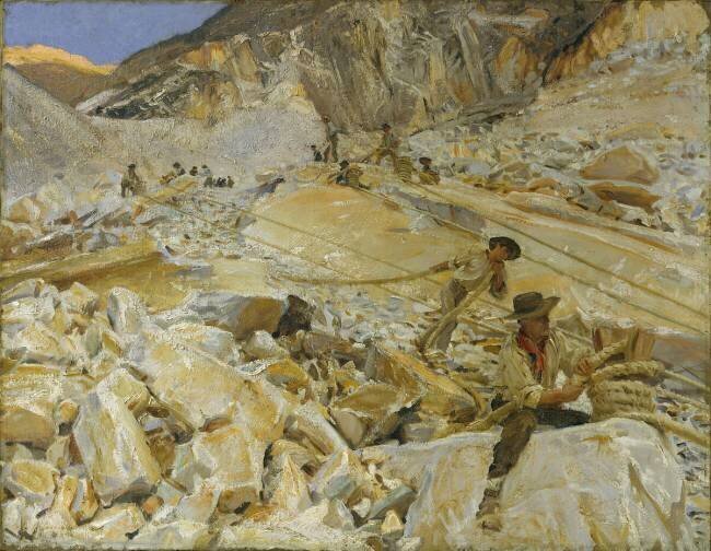 Bringing Down Marble from the Quarries to Carrara John Singer Sargent