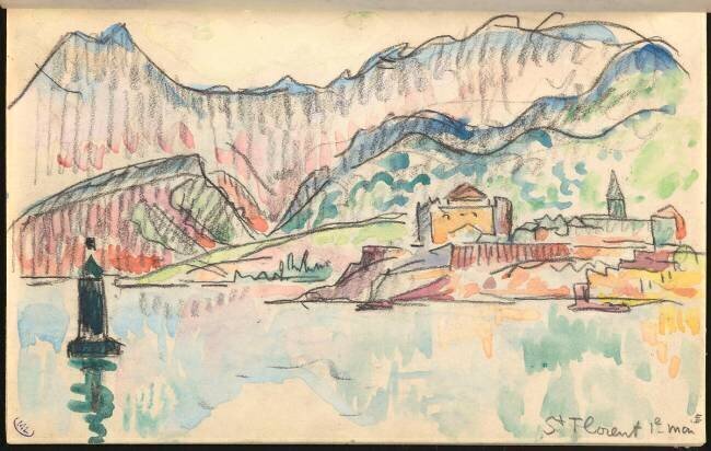 Carnet : Vue de saint Florent Paul Signac