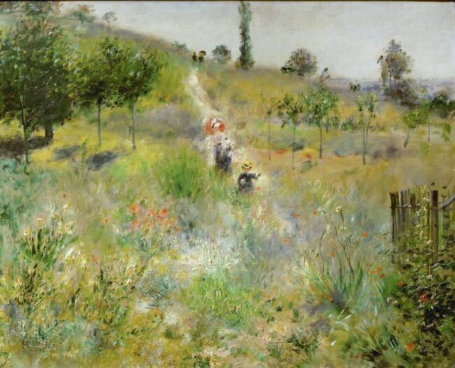 Chemin montant dans les hautes herbes Auguste Renoir