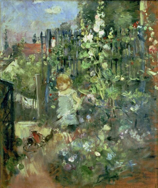 Child in the Hollyhocks Berthe Morisot