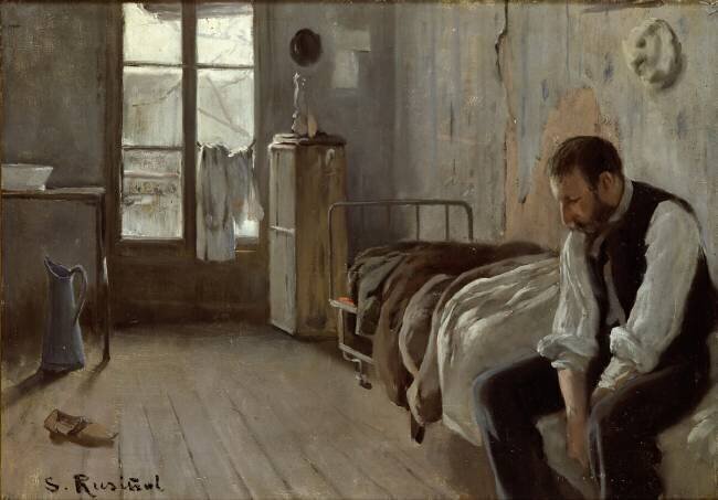 Clarasó in his room in Montmartre Santiago Rusiñol
