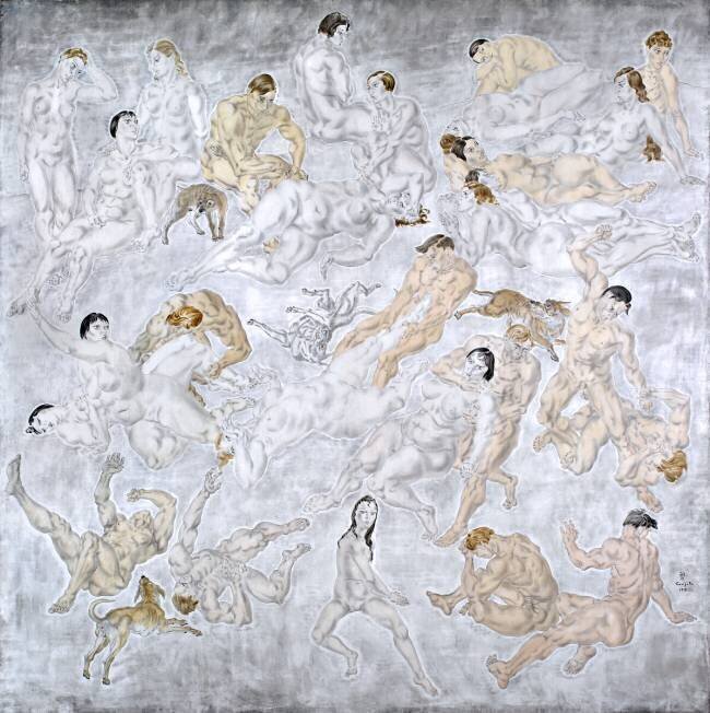 Combat 1, panneau droit, 1928 Tsuguharu Foujita