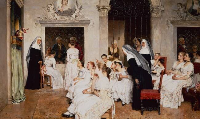 Convent Scene in Venice Eugene Von Blaas