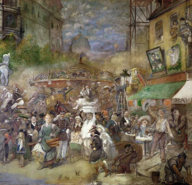 Decorative panel depicting Paris Adolphe Léon Willette