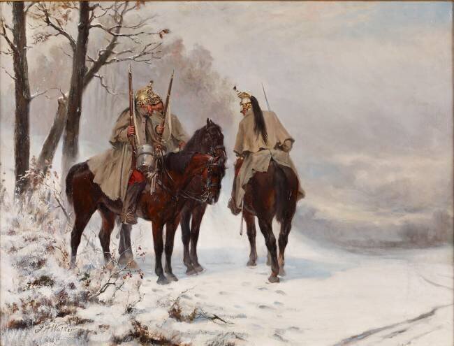 Dragon Patrol on a Snowy Road James Alexandre Walker