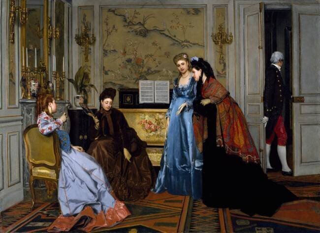 Elegant Figures in a Salon Alfred Stevens