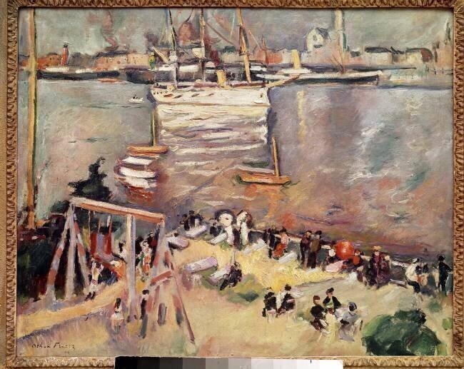 Entring a Corvette in the Port of Antwerp Achille Emile Othon Friesz
