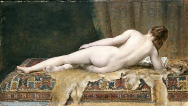 Etude, femme nue couchée Paul Joseph Leyendecker