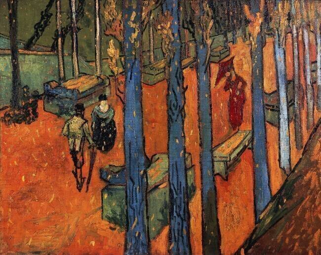 Falling leaves Vincent van Gogh