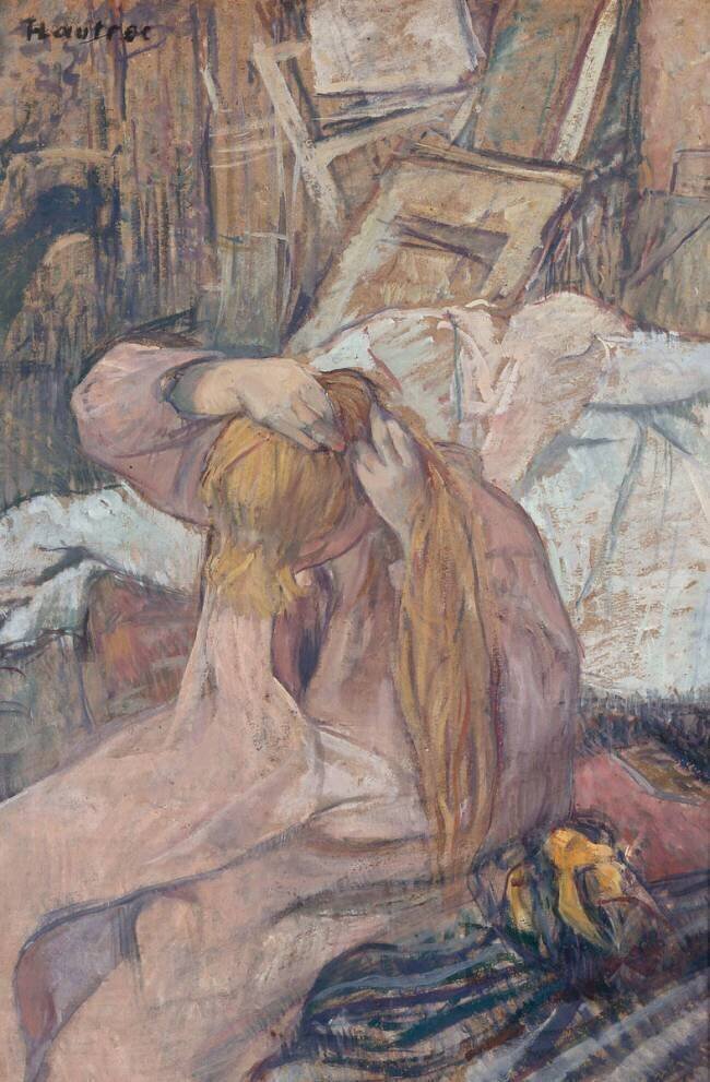 Femme se coiffant Henri de Toulouse-Lautrec