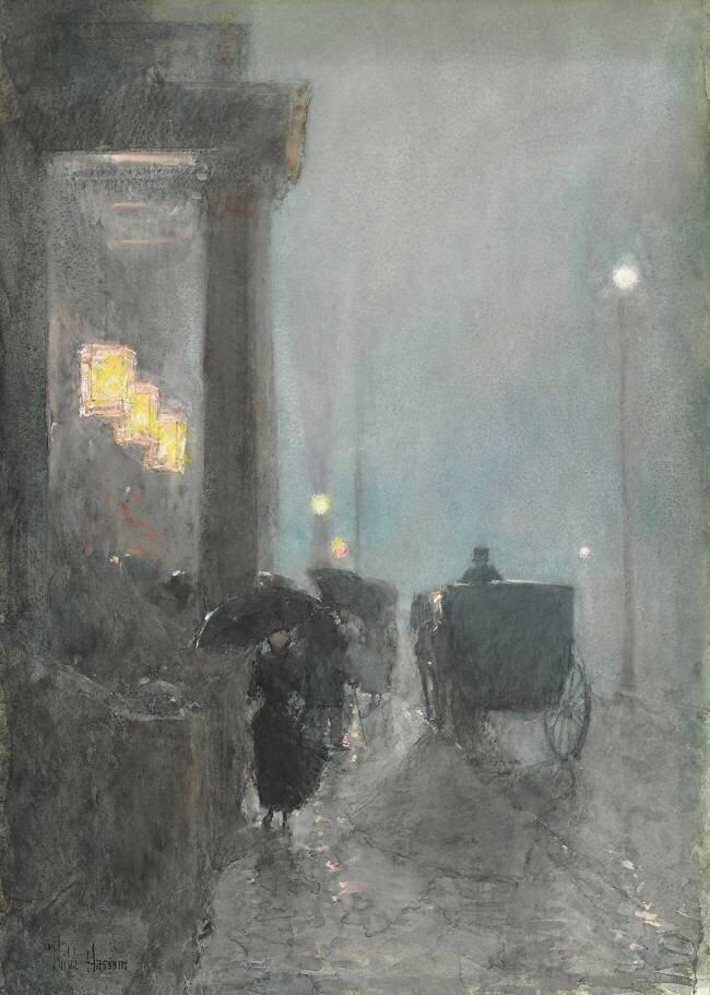 Fifth Avenue, Evening Childe Hassam