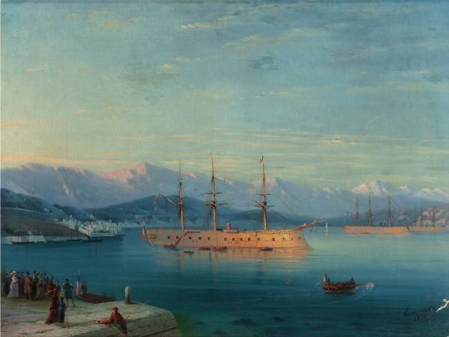 French Ships Departing the Black Sea 1871 Ivan Aivazovsky