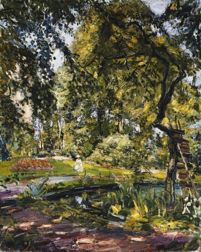 Garden in Godrammstein with a Twisted Tree and Pond Max Slevogt
