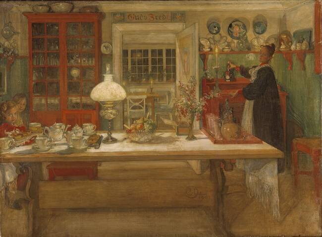 Getting Ready for a Game Carl Larsson