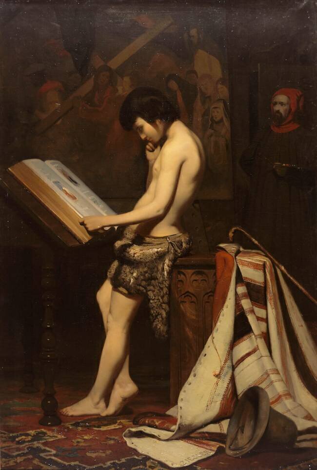 Giotto chez Cimabue Jules Claude Ziegler