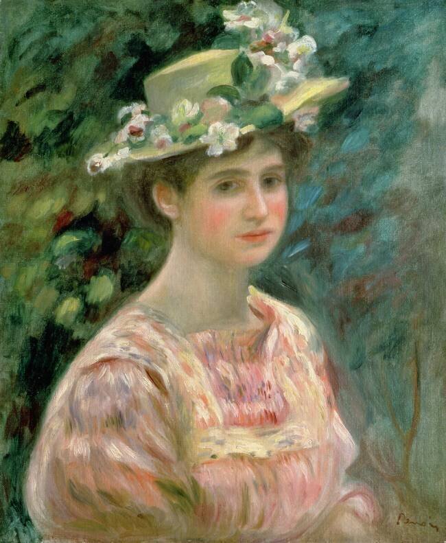 Girl with Eglantines on her Hat Auguste Renoir