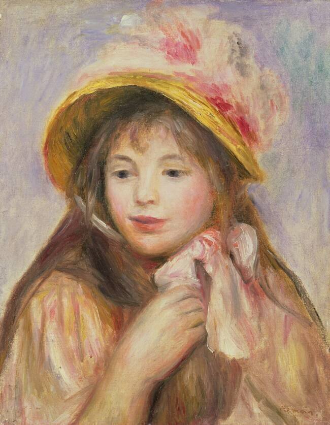 Girl with Pink Bonnet Auguste Renoir