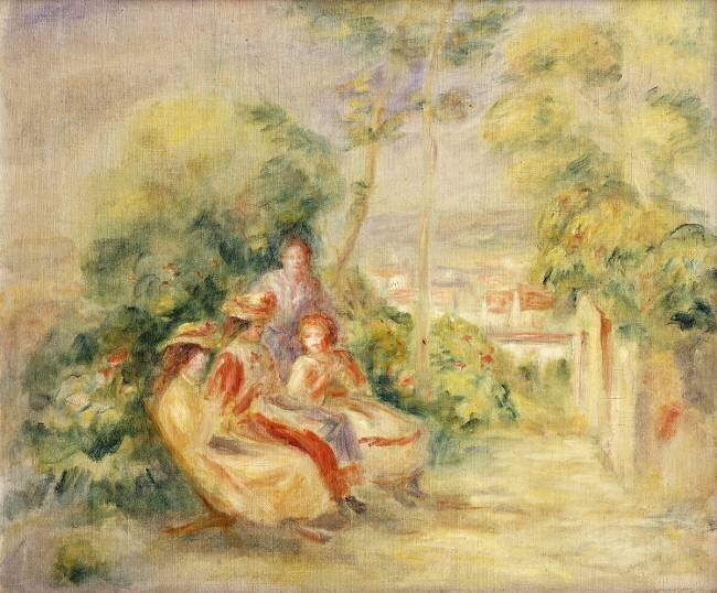 Girls in a Garden Auguste Renoir