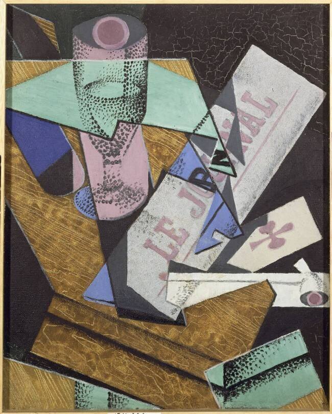 Glass and Newspaper Juan Gris