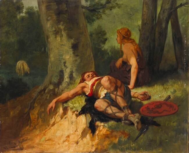 Guerrier gaulois et sa compagne Evariste Vital Luminais