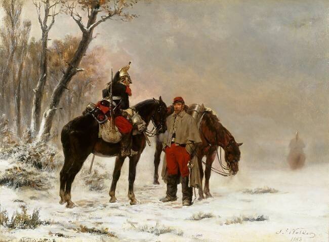 Halte de dragons, 1870 James Alexandre Walker