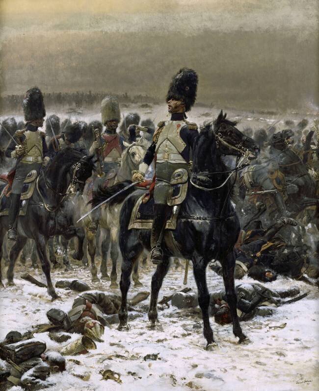 Haut les têtes  Le colonel Lepic à Eylau le 8 février 1807 Edouard Detaille
