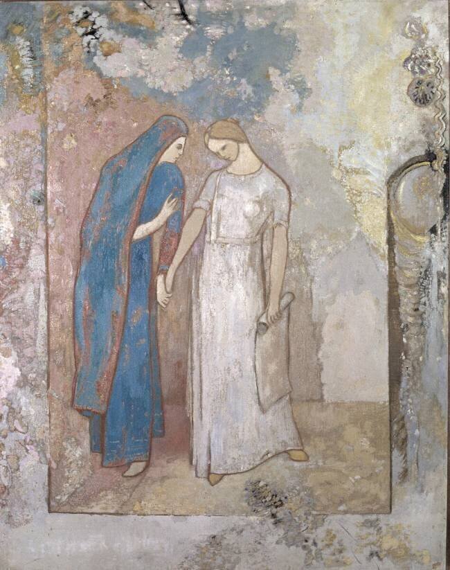Initiation to Study Two Young Ladies Odilon Redon