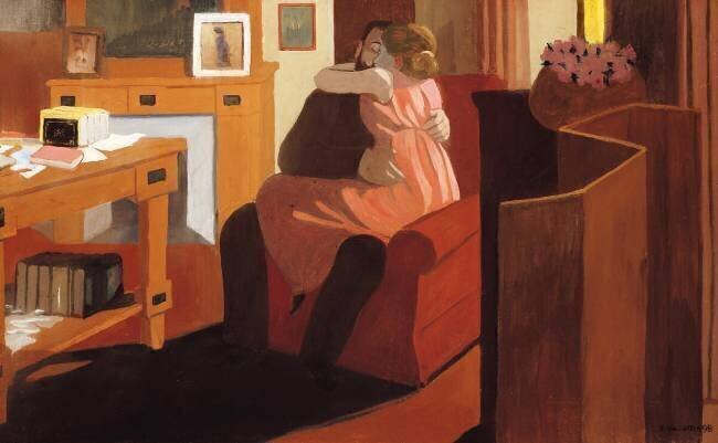 Intimacy, Couple in an Interior with a Partition Félix Vallotton