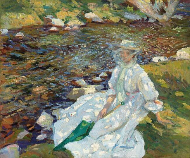 Jane Emmet de Glehn by a Stream Wilfrid de Glehn