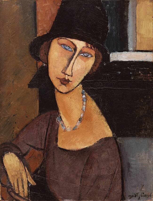 Jeanne Hebuterne wearing a hat Amedeo Modigliani
