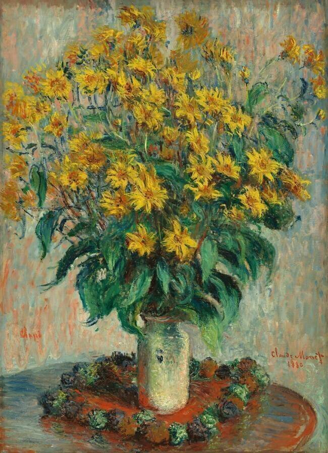 Jerusalem Artichoke Flowers Claude Monet