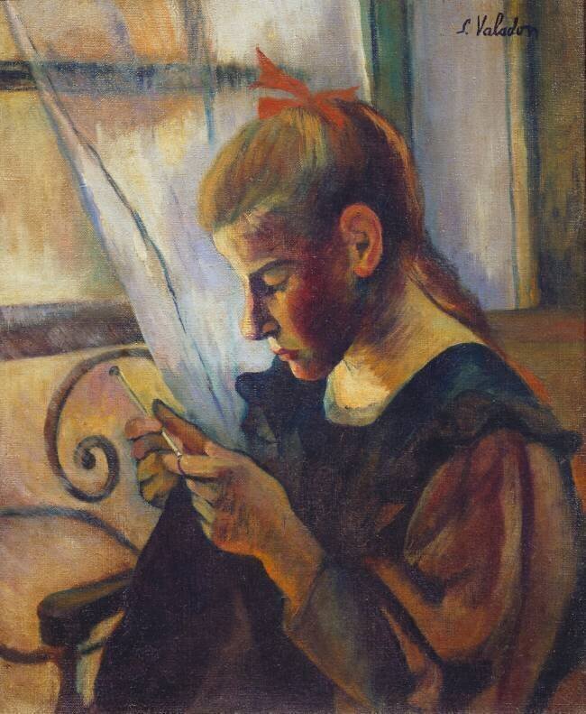 Jeune fille faisant du crochet Suzanne Valadon