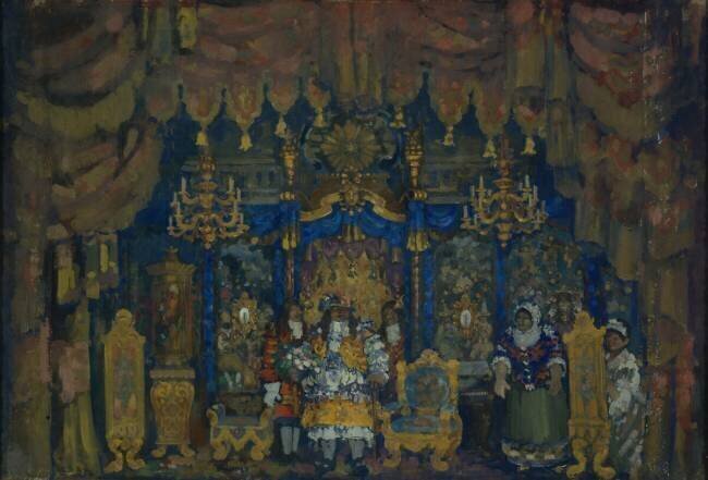 Jourdain's Room. Stage design for the theatre play A Bourgeois as a Nobleman Nikolaj Nikolaevic Sapunov
