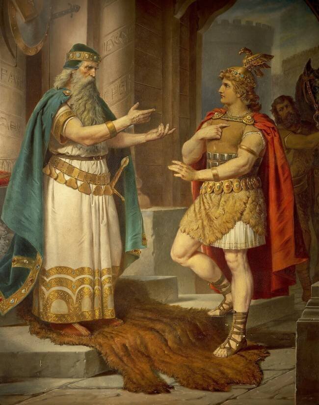 King Sigurd meets the wise hermit Grypin Wilhelm Hauschild