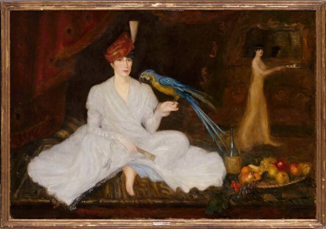 La Femme au perroquet Georges Alfred Bottini