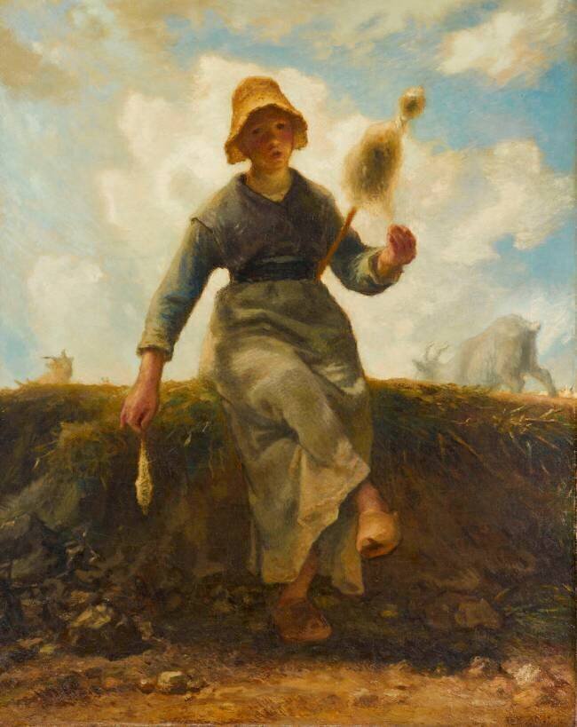 La Fileuse, chevrière auvergnate Jean-François Millet